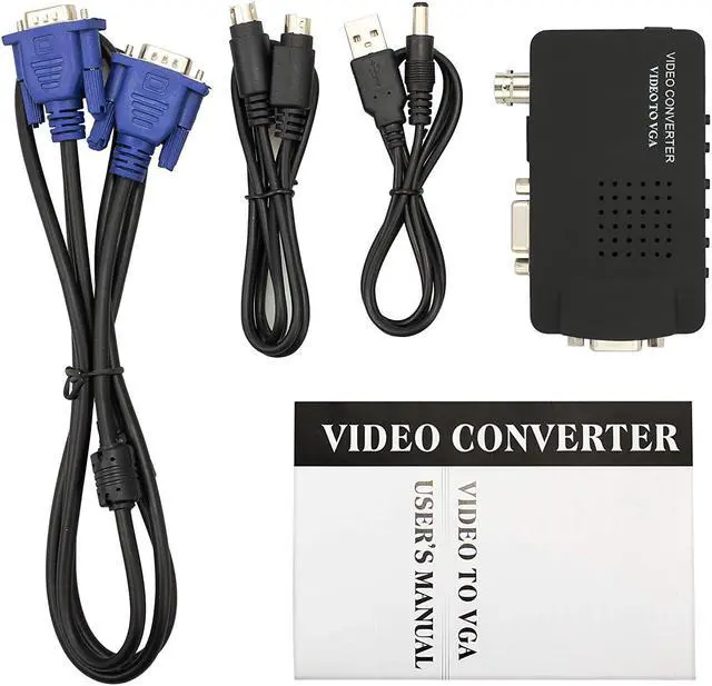 Alt view image 7 of 7 - WERLEO CCTV Camera BNC S-Video VGA to VGA Converter Box PC to TV VGA Input to VGA Output Laptop Computer Monitor Converter Adapter for DVR DVD Player Support PAL NTS