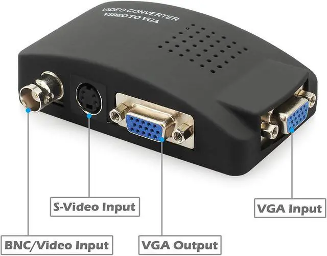 Alt view image 3 of 7 - WERLEO CCTV Camera BNC S-Video VGA to VGA Converter Box PC to TV VGA Input to VGA Output Laptop Computer Monitor Converter Adapter for DVR DVD Player Support PAL NTS