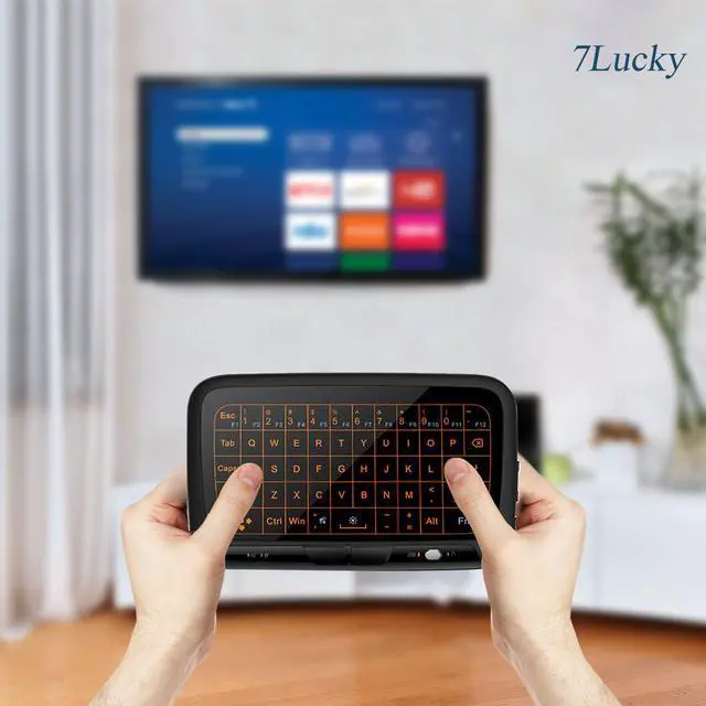 Alt view image 2 of 7 - Mini Keyboard Touchpad Backlit 2.4G USB Wireless Touch Keyboard Mouse Rechargeable Remote Control for Windows Computer HTPC IPTV PC Laptop Raspberry Pi 3 Surface Pro Nvidia Shield TV