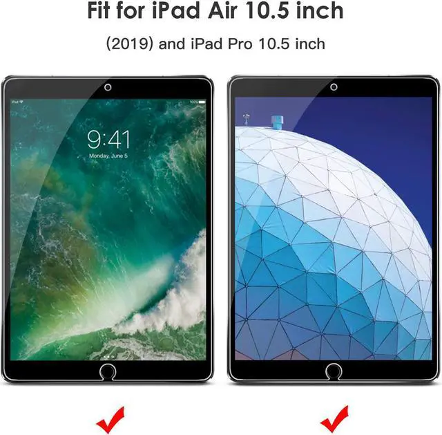 Alt view image 2 of 7 - WERLEO [2 Pack] Screen Protector for iPad Air 3 10.5 inch 2019 / iPad Pro 10.5 - Tempered Glass/Apple Pencil Compatible / Scratch Resistant