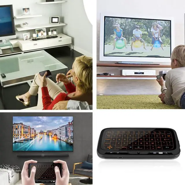 Alt view image 7 of 7 - 2.4Ghz Mini Wireless Keyboard,Backllit Full Screen Mouse Touchpad Combo,Rechargeable Remote Control for PC,Android Tv Box,HTPC.IPTV,PS3,Pad