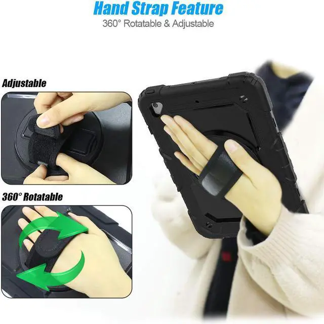 Alt view image 6 of 7 - Werleo iPad Mini 5 Case 2019 with Pencil Holder Full Body Shockproof Cover with 360 Degrees Stand Hand Strap and Shoulder Strap for ipad Mini Mini 5 2019 / iPad mini 4 case