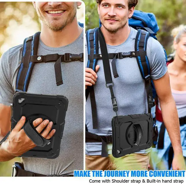 Alt view image 2 of 7 - Werleo iPad Mini 5 Case 2019 with Pencil Holder Full Body Shockproof Cover with 360 Degrees Stand Hand Strap and Shoulder Strap for ipad Mini Mini 5 2019 / iPad mini 4 case