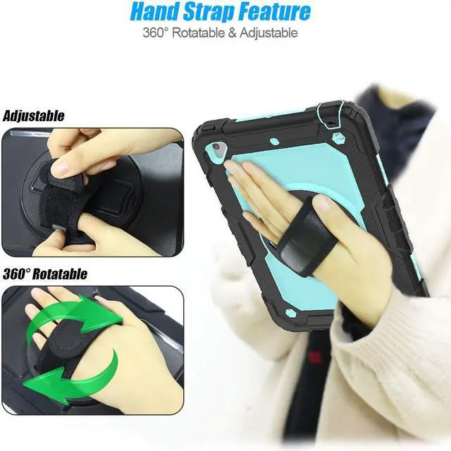 Alt view image 6 of 7 - Werleo iPad Mini 5 Case 2019 with Pencil Holder Full Body Shockproof Cover with 360 Degrees Stand Hand Strap and Shoulder Strap for ipad Mini Mini 5 2019 / iPad mini 4 case