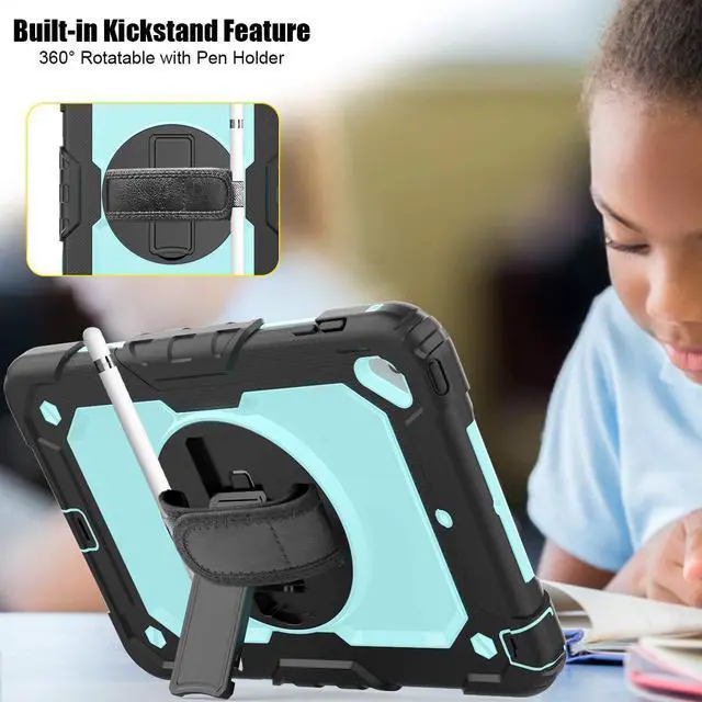 Alt view image 4 of 7 - Werleo iPad Mini 5 Case 2019 with Pencil Holder Full Body Shockproof Cover with 360 Degrees Stand Hand Strap and Shoulder Strap for ipad Mini Mini 5 2019 / iPad mini 4 case