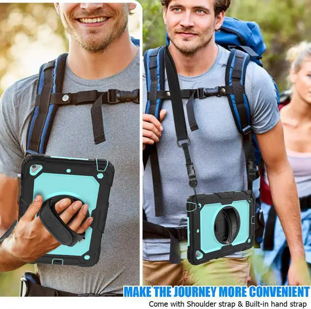 Alt view image 2 of 7 - Werleo iPad Mini 5 Case 2019 with Pencil Holder Full Body Shockproof Cover with 360 Degrees Stand Hand Strap and Shoulder Strap for ipad Mini Mini 5 2019 / iPad mini 4 case