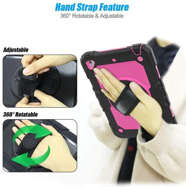 Alt view image 6 of 7 - Werleo iPad Mini 5 Case 2019 with Pencil Holder Full Body Shockproof Cover with 360 Degrees Stand Hand Strap and Shoulder Strap for ipad Mini Mini 5 2019 / iPad mini 4 case