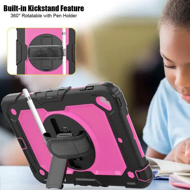 Alt view image 4 of 7 - Werleo iPad Mini 5 Case 2019 with Pencil Holder Full Body Shockproof Cover with 360 Degrees Stand Hand Strap and Shoulder Strap for ipad Mini Mini 5 2019 / iPad mini 4 case