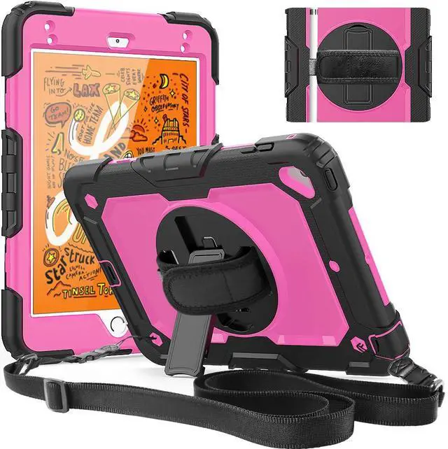 Main image of Werleo iPad Mini 5 Case 2019 with Pencil Holder Full Body Shockproof Cover with 360 Degrees Stand Hand Strap and Shoulder Strap for ipad Mini Mini 5 2019 / iPad mini 4 case