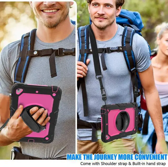 Alt view image 2 of 7 - Werleo iPad Mini 5 Case 2019 with Pencil Holder Full Body Shockproof Cover with 360 Degrees Stand Hand Strap and Shoulder Strap for ipad Mini Mini 5 2019 / iPad mini 4 case