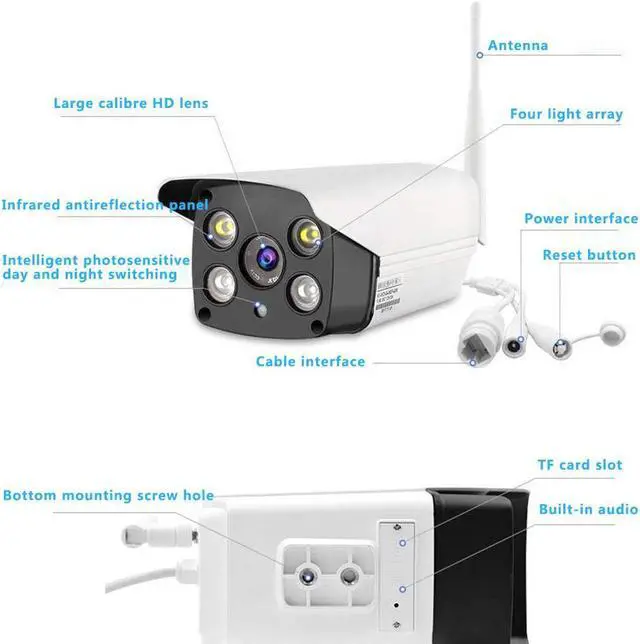 Alt view image 3 of 7 - 1080P Waterproof Color Night Vision Full HD Wireless WiFi IP Camera Outdoor Tonton Home Security Surveillance Camera Two-Way Audio Wide Viewing Angle Onvif Camera