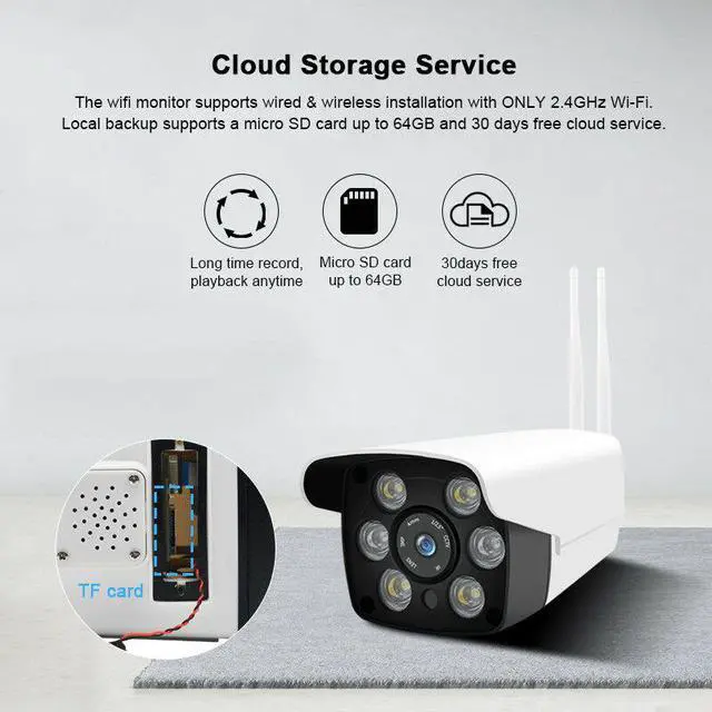 Alt view image 3 of 7 - HD 1080P Wireless WiFi Outdoor IP Camera Home Security Surveillance Camera Onvif Color Night Vision
