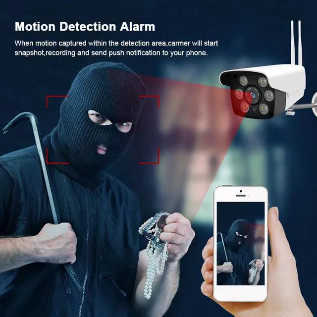 Alt view image 7 of 7 - HD 1080P Wireless WiFi Outdoor IP Camera Home Security Surveillance Camera Onvif Color Night Vision