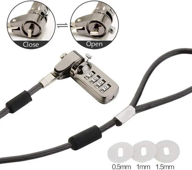 Alt view image 6 of 7 - Portable Laptop Cable Lock Security Combination Lock Security Cable for Desktop Notebook and Projectors - 4 Digital Password Protections Anti-Theft