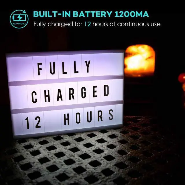 Alt view image 5 of 7 - Mini Light Box WERLEO A6 Wireless 1200mA Built-in Battery Light Box 7 Color Remote Controlled Combination DIY LED Cinema Light Box with 104 Letters for Wedding Birthday Halloween Dorm Room Decoration