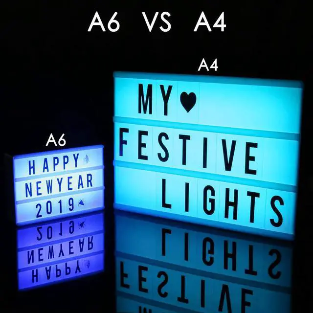 Alt view image 2 of 7 - Cinema Light Box Werleo A4 Size 7 Colors Remote-Controlled LED Rechargeble Light Box with 189 Letters,Built-in Battery DIY Light Box for Wedding Halloween Chrismas Dorm Room Decorations