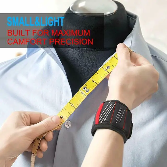Alt view image 7 of 7 - Magnetic Wristband with Strong Magnets & Pockets Magnet Tool Holder for Screws Nails Drill Bits Scissors and Small Tools