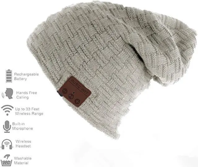 Alt view image 2 of 7 - Bluetooth Beanie Hat Werleo Winter Outdoor Premium Knit Cap with Wireless Stereo Headphone Headset Earphone Speaker Mic Hands Free for Iphone Samsung Android Cell Phones Christmas Gifts