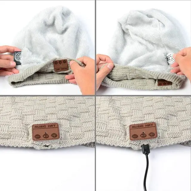 Alt view image 5 of 7 - Bluetooth Beanie Hat Werleo Winter Outdoor Premium Knit Cap with Wireless Stereo Headphone Headset Earphone Speaker Mic Hands Free for Iphone Samsung Android Cell Phones Christmas Gifts