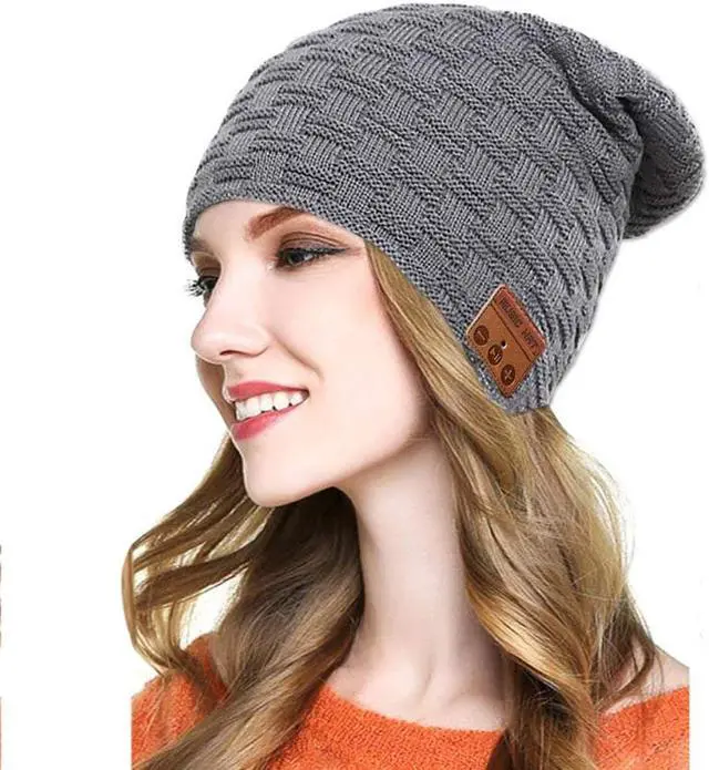 Alt view image 6 of 7 - Bluetooth Beanie Hat Werleo Winter Outdoor Premium Knit Cap with Wireless Stereo Headphone Headset Earphone Speaker Mic Hands Free for Iphone Samsung Android Cell Phones Christmas Gifts