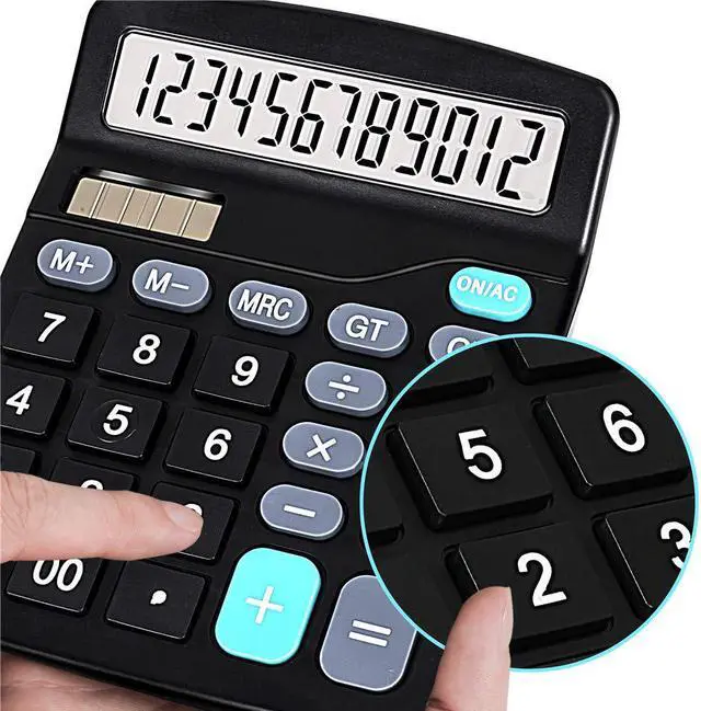 Alt view image 6 of 7 - Werleo 2 Packs Calculators Ubidda Standard Function Electronics Calculator 12 Digit Large LCD Display Handheld for Daily and Basic Office Black