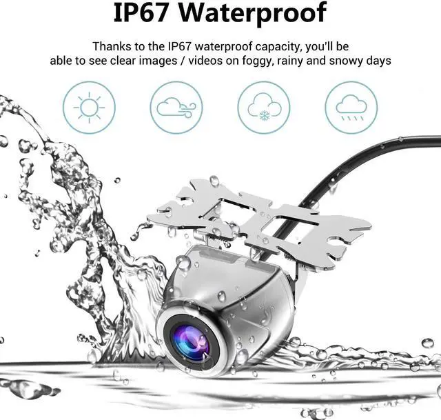 Alt view image 3 of 7 - Car Backup Camera Werleo Waterproof Starlight Rear View Night Vision HD CMOS 170 Degree Vehicle Reversing Universal Car Backing Camera
