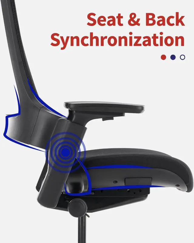 Alt view image 4 of 7 - CLATINA 247 Series High Back Ergonomic Office Desk Chairs and Mesh Executive Chairs with Back Support, Black