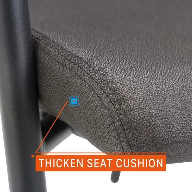 Alt view image 3 of 7 - CLATINA Office Reception Guest Chair Mesh Back Stacking with Ergonomic Lumbar Support and Thickened Seat Cushion for Waiting Conference Room Black