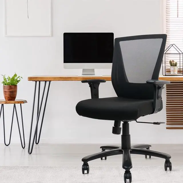 Alt view image 7 of 7 - CLATINA Classic Executive Mesh Chair,Big and Tall Office Chair 400lbs,Heavy Duty Ergonomic Mesh Chair with Adjustable Armrests, Ergonomic Chair with Thickened seat Cushion,for Home Office,1 pack