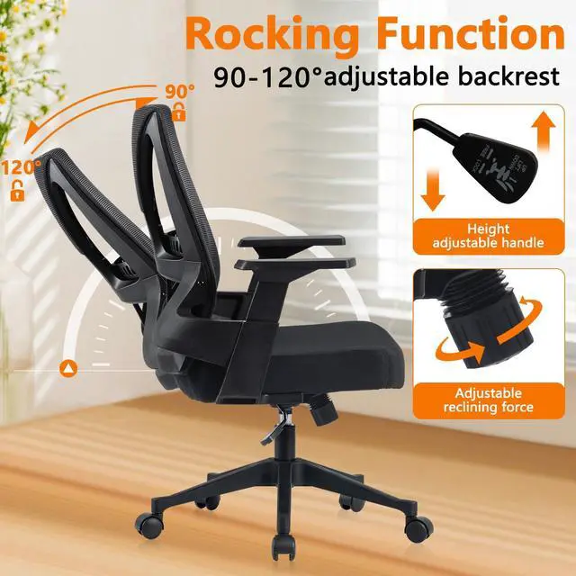 Alt view image 4 of 7 - CLATINA 500lbs Big and Tall Office Chair Heavy Duty Mesh Ergonomic Computer Chairs with Adjustable Lumbar Support and Wide Comfy Seat for Home Office Conference Heavy People, Black