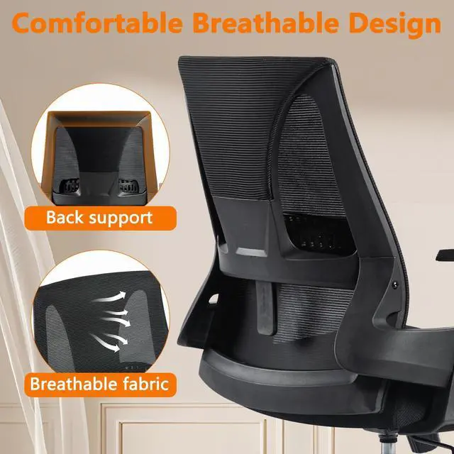 Alt view image 7 of 7 - CLATINA 500lbs Big and Tall Office Chair Heavy Duty Mesh Ergonomic Computer Chairs with Adjustable Lumbar Support and Wide Comfy Seat for Home Office Conference Heavy People, Black