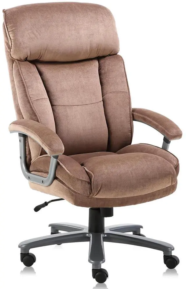 Main image of CLATINA Ergonomic Big and Tall Executive Office Chair with Upholstered Swivel 800lbs High Capacity Adjustable Height Thick Padding Headrest and Armrest for Home Office Beige