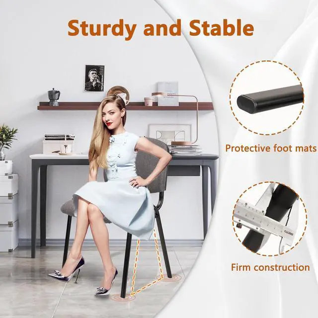 Alt view image 5 of 7 - CLATINA Waiting Room Chairs Fabric Stackable Chair Metal Frame with Lumbar Support and Thickened Seat Cushion for Waiting Conference Room Guest Chairs 1 Pack