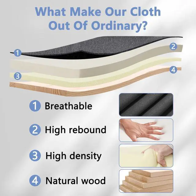 Alt view image 5 of 7 - CLATINA Grey Cloth Breathable Fabric Office Desk Chair, Adjustable Height Mid Back Support Swivel Chairs Ergonomic with Arms and Wheels Comfortable Upholstered,300 LBS