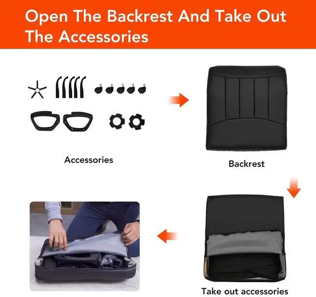 Alt view image 14 of 14 - CLATINA Leather Office Executive Chair, Mid Back Computer Desk Chair with Lumbar Support and Padded Armrests, Ergonomic Adjustable Swivel Chair for Home, White