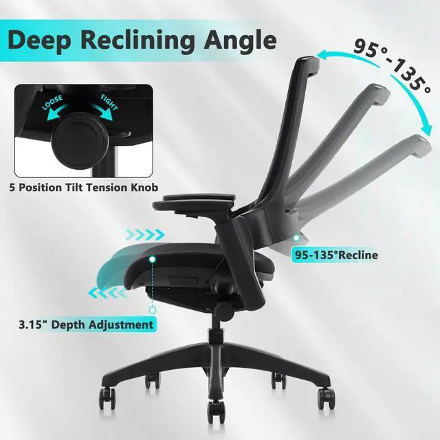 Alt view image 7 of 7 - Clatina Mellet Office Chairs Gaming Chairs, High Back Adjustable Ergonomic Office Leisure Game Chair