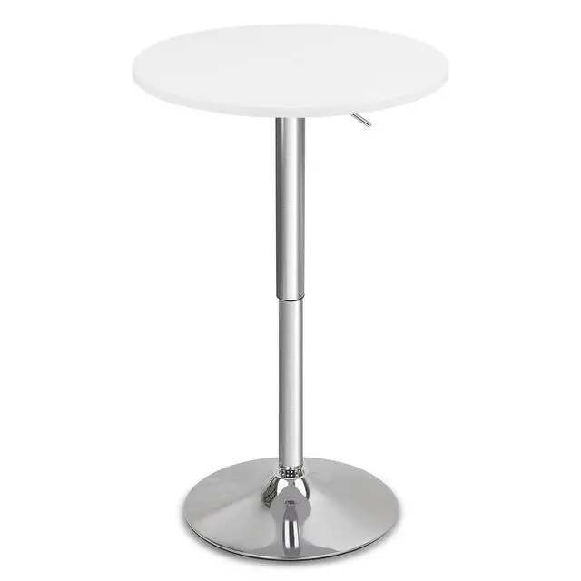Alt view image 8 of 14 - CLATINA Round Bar Pub Table, 26"-36" Height Adjustable Bistro Tables with Metal Base, 360° Swivel High Top Cocktail Table for Home Kitchen Party Drink Restaurant Wedding Cafe Office Reception, White