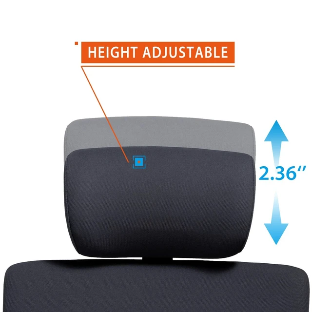 Alt view image 5 of 7 - CLATINA Adjustable Height Upholstered Headrest for 247 Series Ergonomic High Swivel Executive Chair (Black)