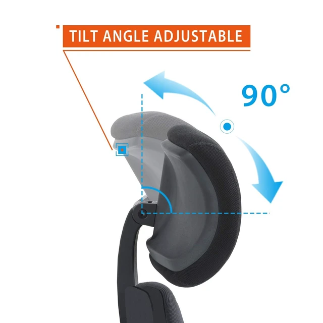Alt view image 6 of 7 - CLATINA Adjustable Height Upholstered Headrest for 247 Series Ergonomic High Swivel Executive Chair (Black)