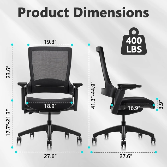 Task Chair Mesh Back CLATINA Swivel Executive Chair, Adjustable Ergonomic Computer Chair ...