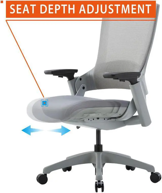Alt view image 4 of 6 - CLATINA 247 Series High Back Ergonomic Office Desk Chairs and Mesh Executive Chairs with Back Support, Grey