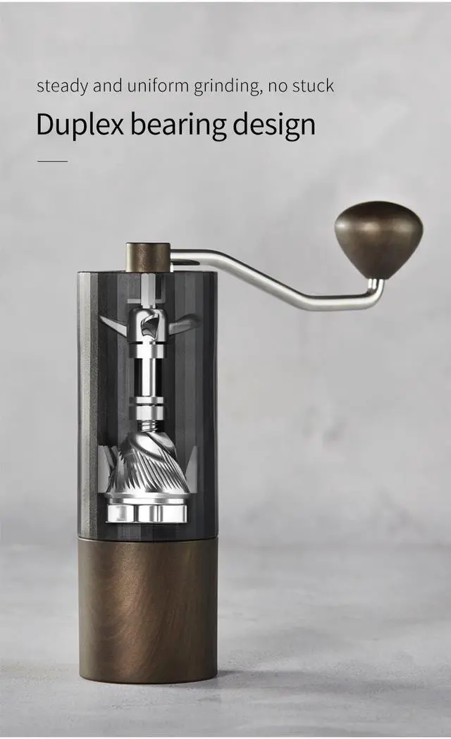 Alt view image 3 of 7 - HERO Manual Coffee Grinder Stainless Steel Conical Burr Black