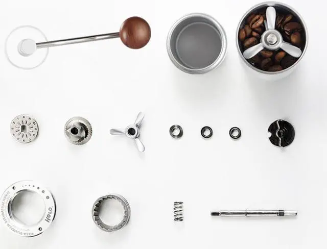 Alt view image 6 of 7 - HERO Manual Coffee Grinder Stainless Steel Conical Burr Black