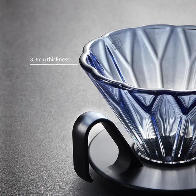 Alt view image 7 of 7 - HERO Petal Glass Coffee Dripper V60 Pour Over Size 01 Blue