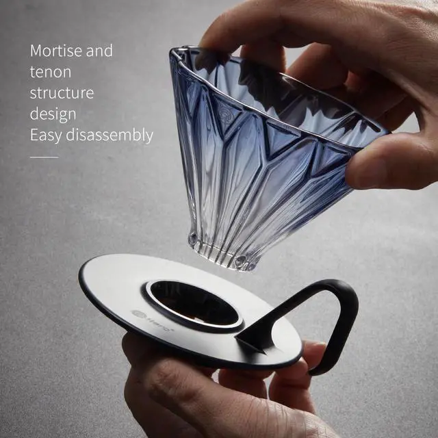 Alt view image 2 of 7 - HERO Petal Glass Coffee Dripper V60 Pour Over Size 01 Blue