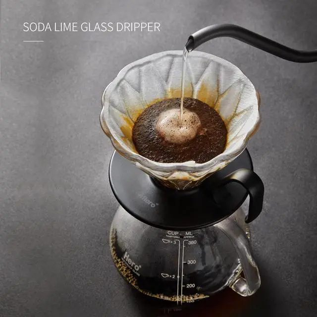 Alt view image 4 of 7 - HERO Petal Glass Coffee Dripper V60 Pour Over Size 01 Blue