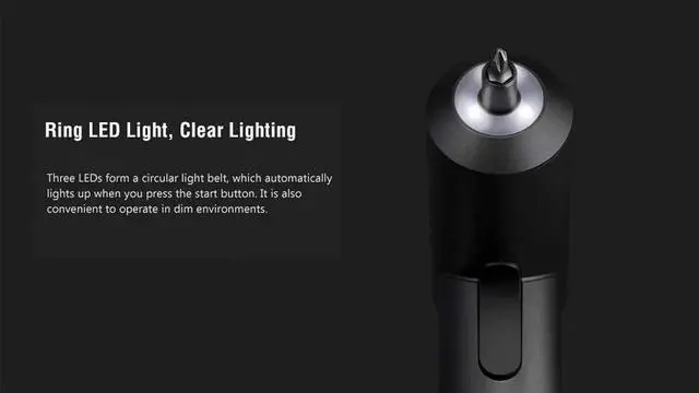 Alt view image 6 of 7 - MIJIA Electric Cordless Screwdriver, 5N.m Torque, 3.6V USB 2000mAh Rechargeable Battery, 3 LED Shadow Light, 12 pieces of S2 Steel Bits