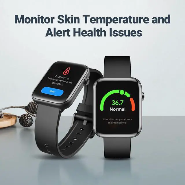 Alt view image 2 of 6 - TicWatch GTH smartwatch 24H Skin Temperature Measurement Blood Oxygen 24H Heart Rate Monitoring Sleep Tracking 5ATM Water Resistant Rating Stress Tracking 10 Days Battery Life Smart Watch