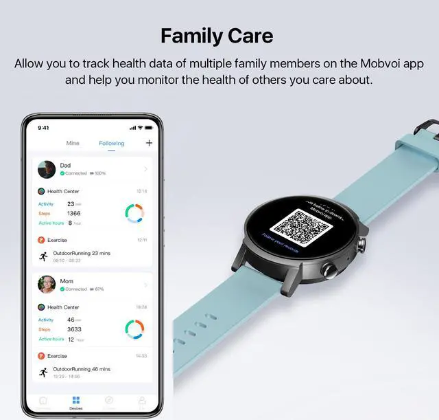 Alt view image 6 of 7 - Ticwatch E3 Smart Watch Men's Wear OS by Google Watch iOS and Android Compatible Watch Qualcomm Snapdragon Wear 4100 Platform Health Monitor Fitness Tracker GPS NFC Mic and Speaker IP68 Waterproof