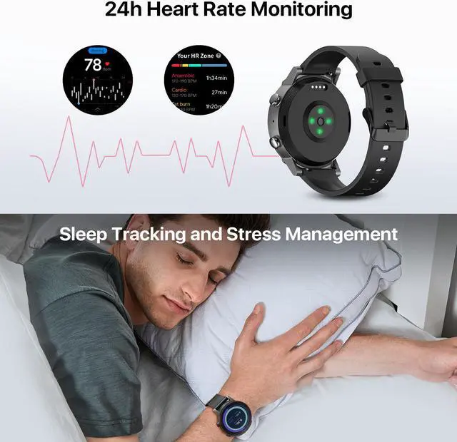 Alt view image 4 of 7 - Ticwatch E3 Smart Watch Men's Wear OS by Google Watch iOS and Android Compatible Watch Qualcomm Snapdragon Wear 4100 Platform Health Monitor Fitness Tracker GPS NFC Mic and Speaker IP68 Waterproof
